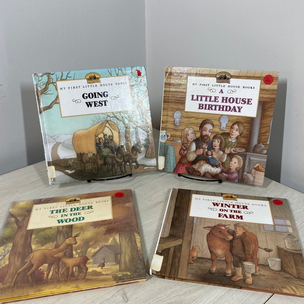 Lot of Four My First Little House HB ExLibrary Laura Ingalls Wilder Pioneer